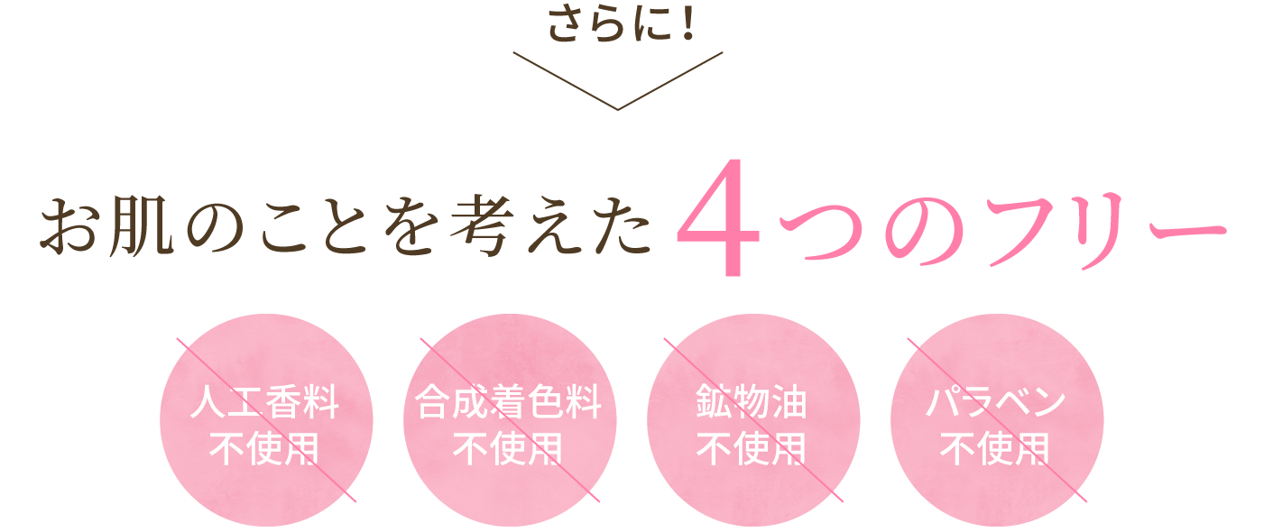 お肌のことを考えた4つのフリー